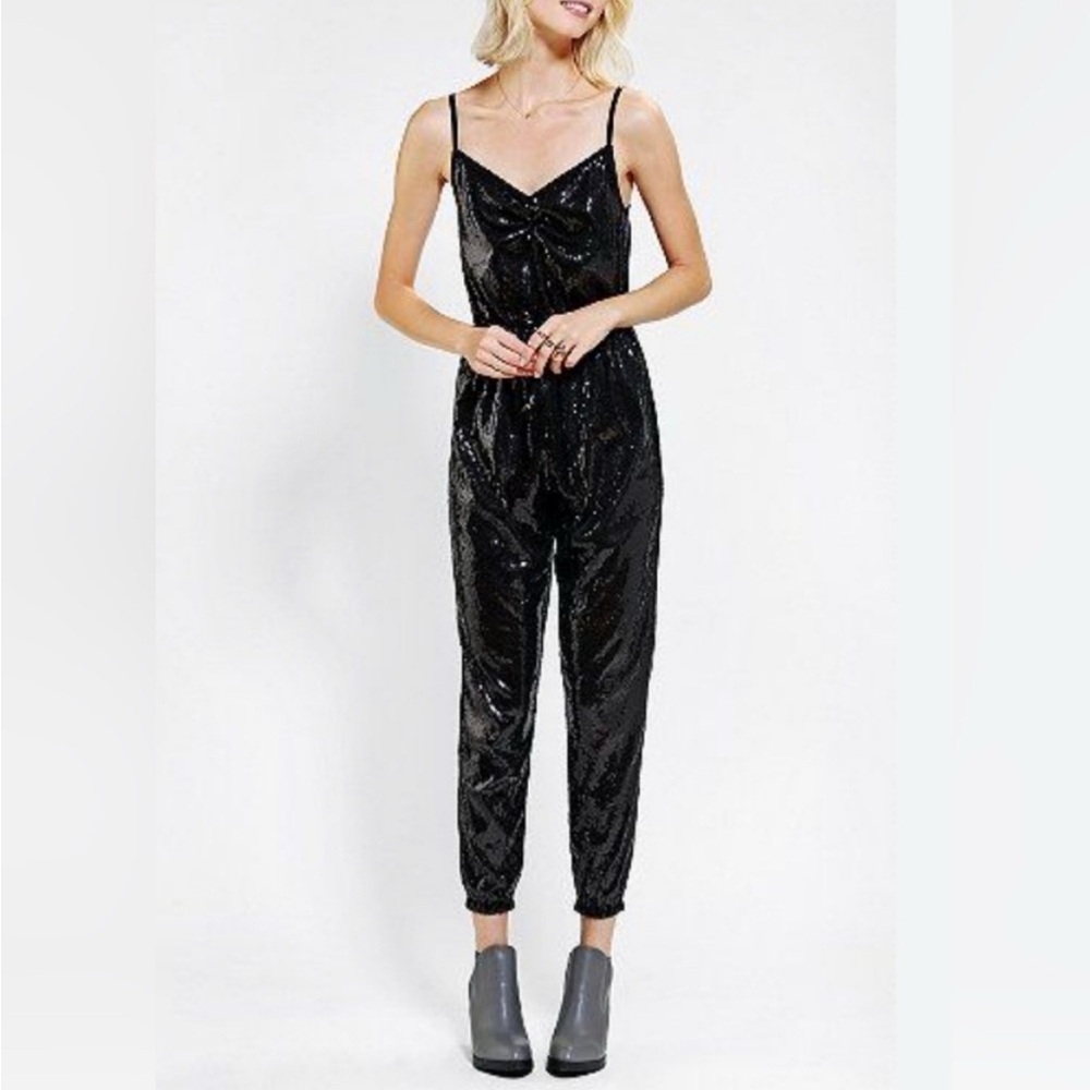 Sparkle & Fade (Urban Outfitters) Sequin Black Jumpsuit